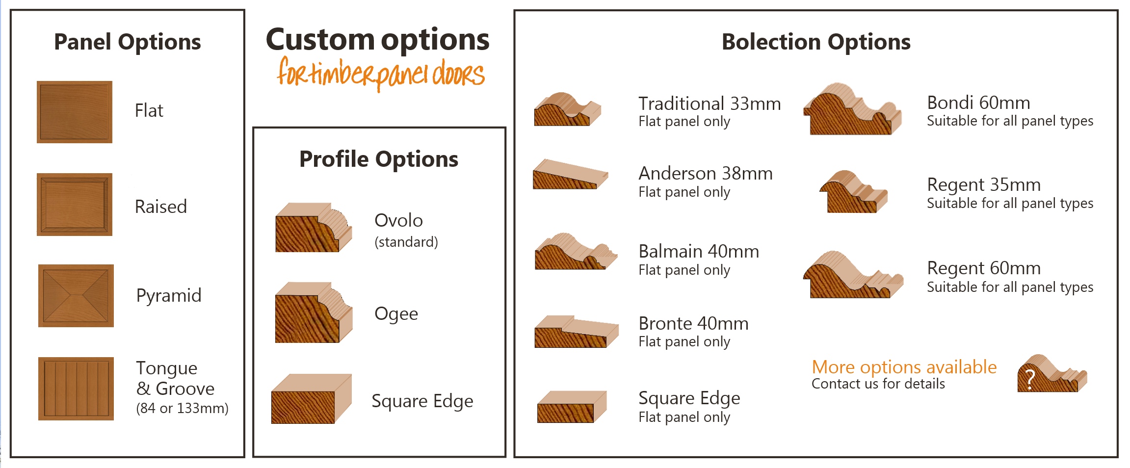 Custom options for panel doors