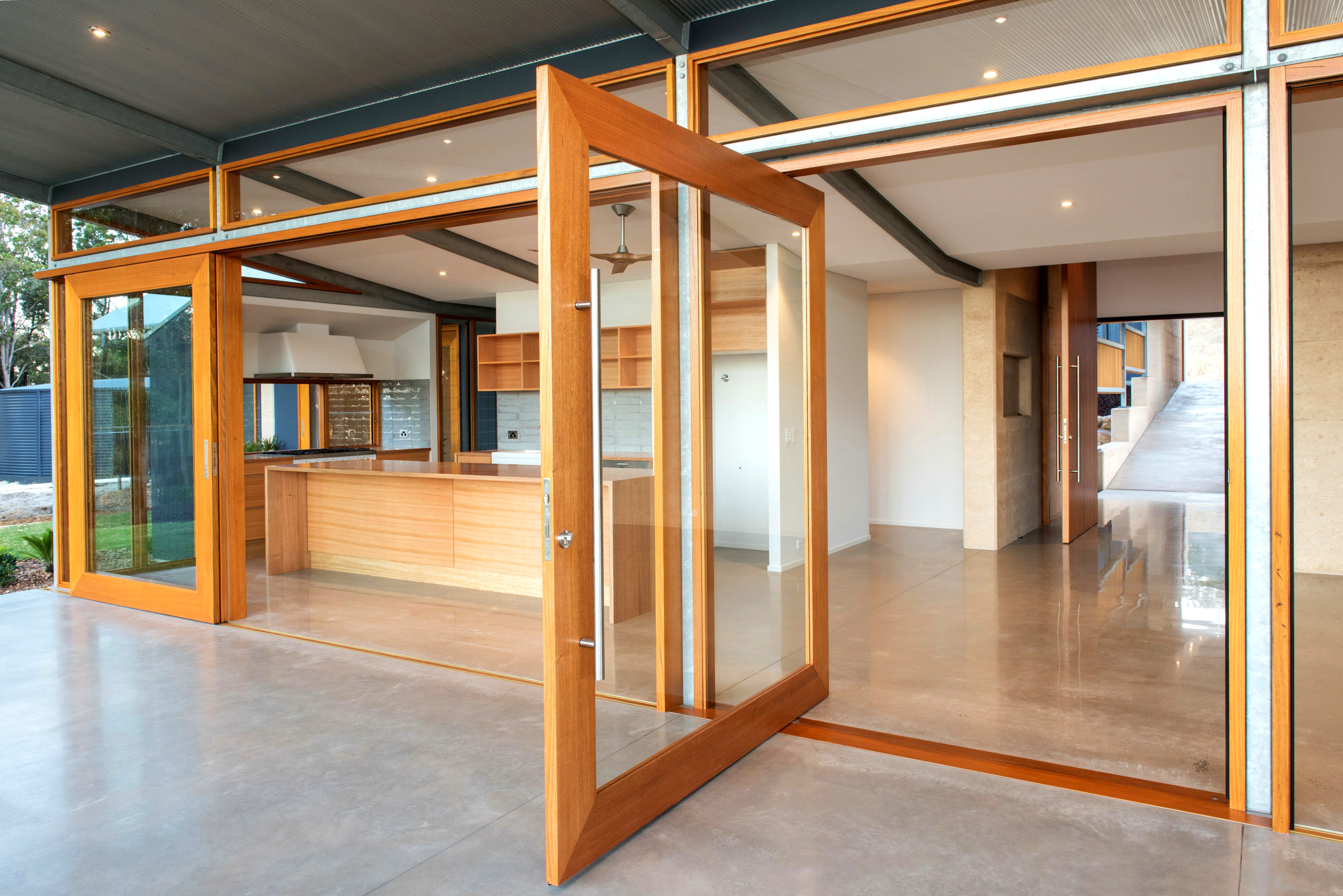 Cedar doors with seamless transition