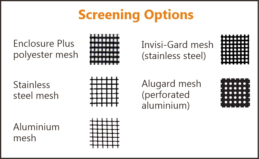 Screen options for flyscreen doors