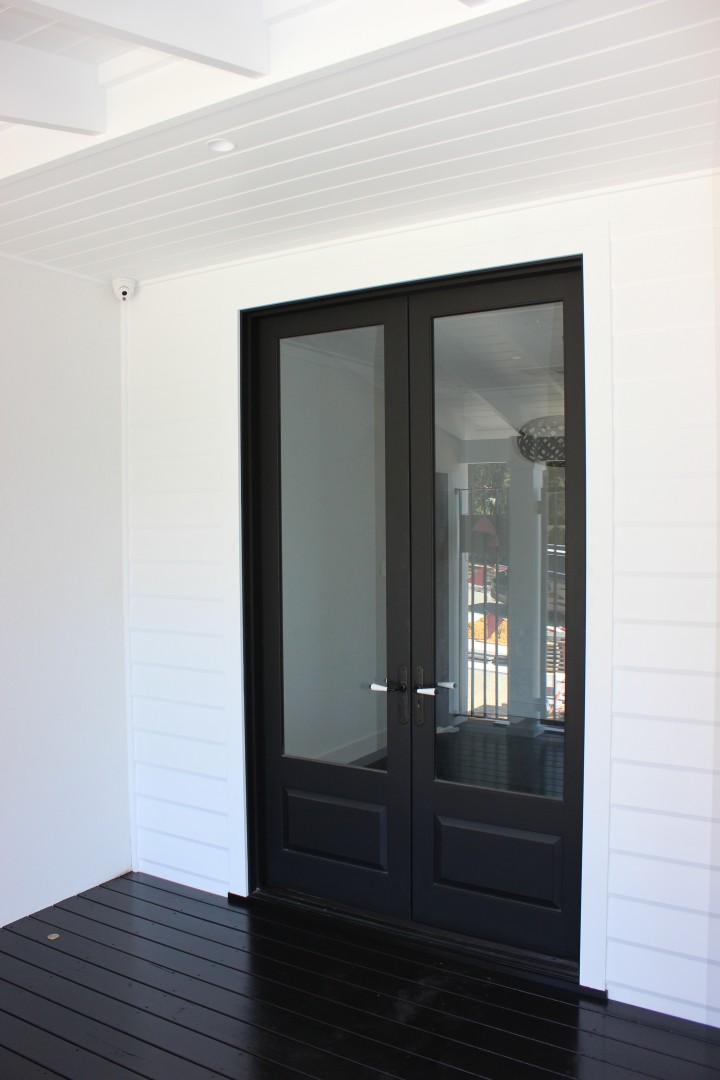Doncaster Black Painted Raised Panel Cedar West