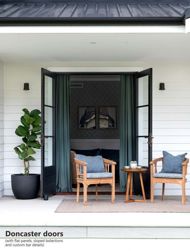 Doncaster french doors custom glazing bars Cedar west