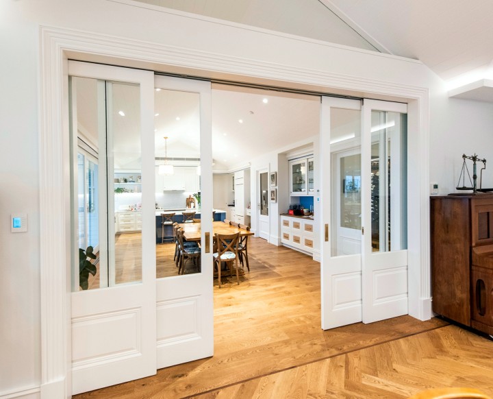 Internal cavity doors Carmel panel glass Cedar West