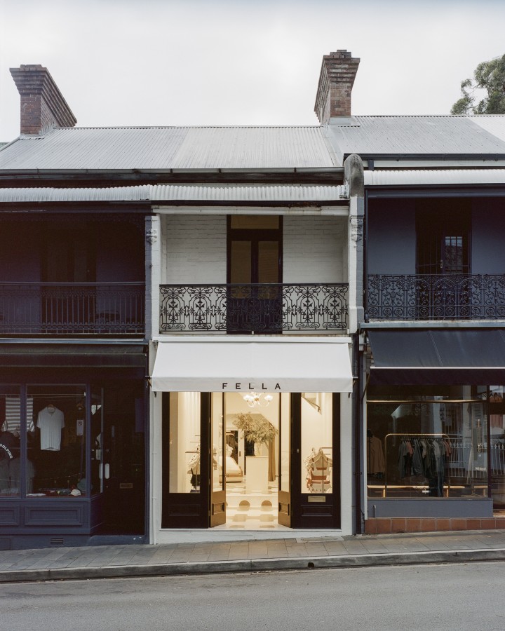 Shopfront timber doors Fella swimwear Cedar West