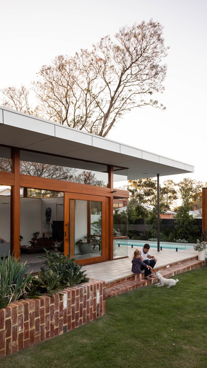 Sliding door fixed window Cedar West