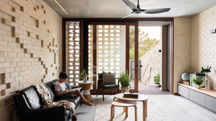 Sliding timber doors louvre windows Cedar West