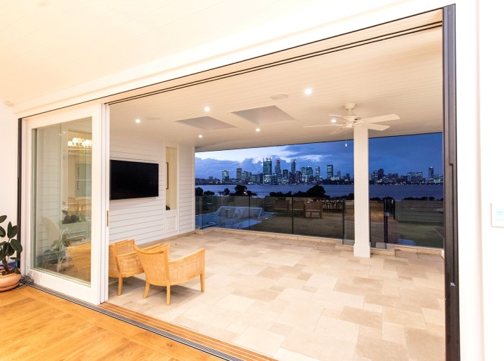 Stacking doors retractable screens Cedar West