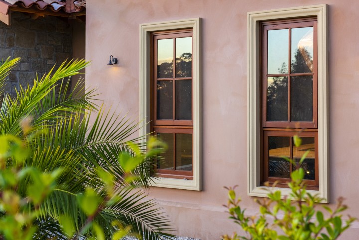 Awning windows timber glazing bars Cedar West
