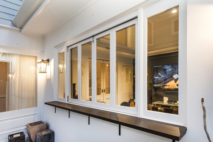 Bifold window timber external view Cedar West
