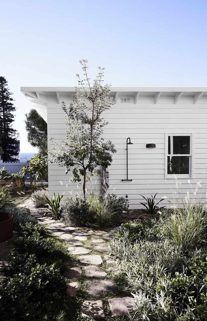 Double hung sash window Clovelly beach house Cedar West