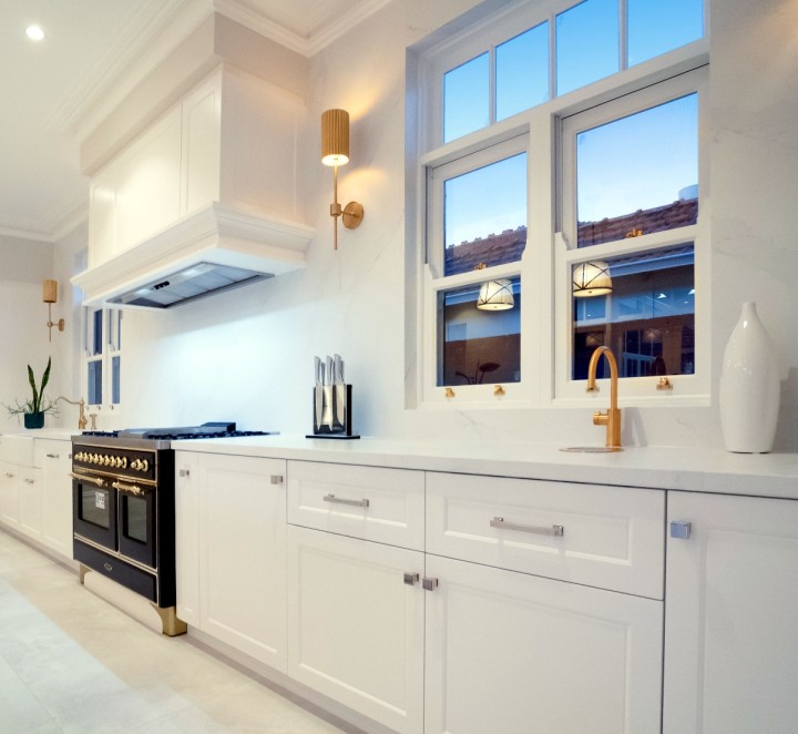 Double hung timber sash window kitchen Cedar West
