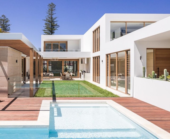 Louvre windows stacking timber doors by Cedar West