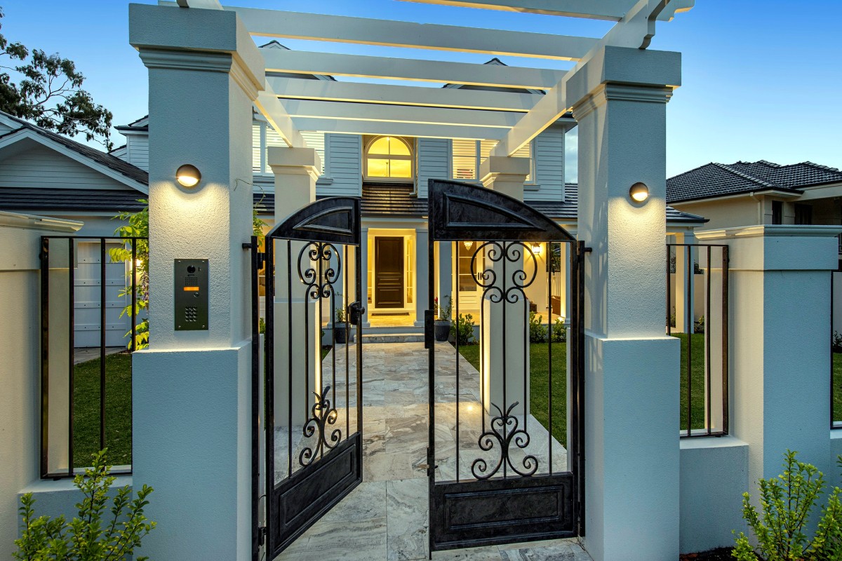 Wrought iron gate Watkins door timber joinery Cedar West