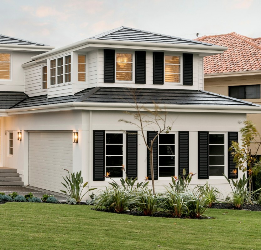 Black shutters timber windows joinery by Cedar West