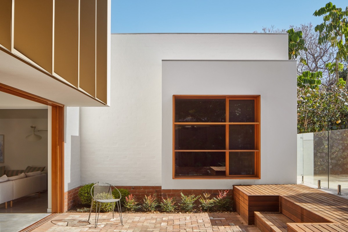 Timber fixed louvre window modern Cedar West
