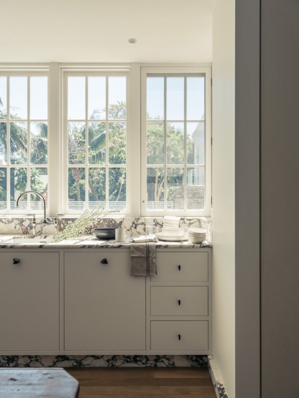 Timber window in kitchen glazing bars Cedar West