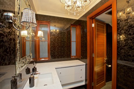 Awning windows solid timber translucent glass bathroom Cedar West