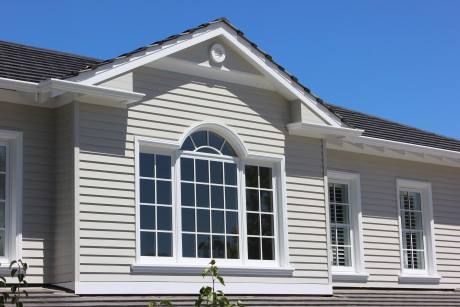 White timber joinery arched windows Hamptons Cedar West
