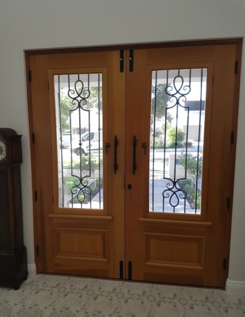 Chatsworth timber doors double entrance Cedar West