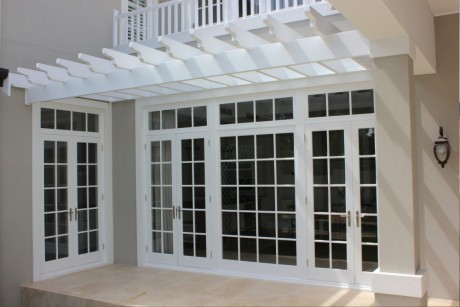 Colonial Style White Painted Timber Doors With Highlite