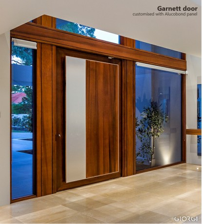 Garnett door customised with Alucobond Cedar West