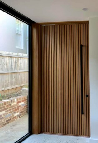 Grange modernstyle door black pole handle Cedar West