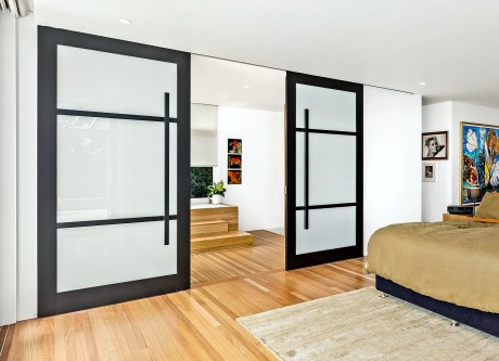 Internal timber cavity sliding doors bedroom Cedar West