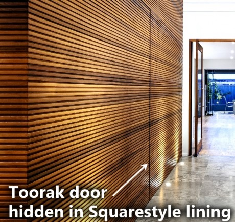 Toorak door hidden in Squarestyle lining Cedar West