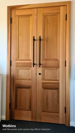Watkins timber door flat panel 40mm bolection Cedar West