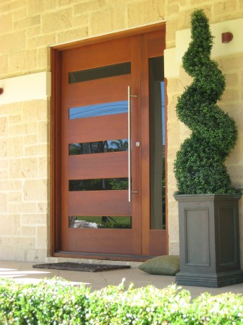 Houghton timber door clear safety glass Cedar West