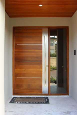 Peron entry door modern timber Cedar West
