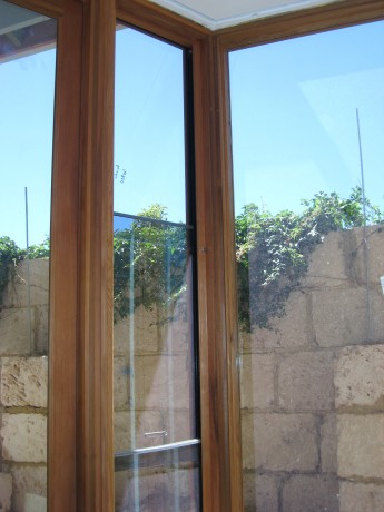 Sashless window timber frameless glass sliding Cedar West