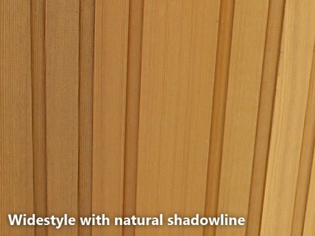 Widestyle solid timber lining cladding Cedar West natural shadowline close up