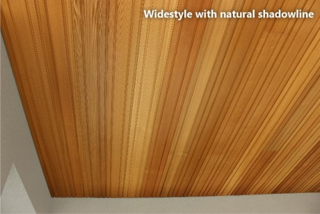 Widestyle timber lining natural shadowline ceiling Cedar West