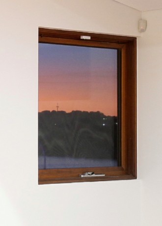 awning window timber Cedar West sunset