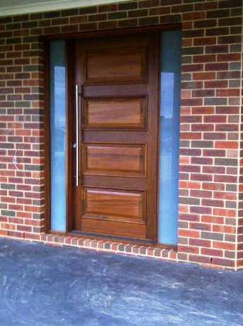 cedar timber door entry hinged side lites bungaree